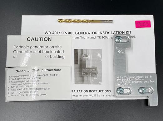 Generator Interlock Kit for Siemens/Murray/ITE 150/200 Amp Service Panel