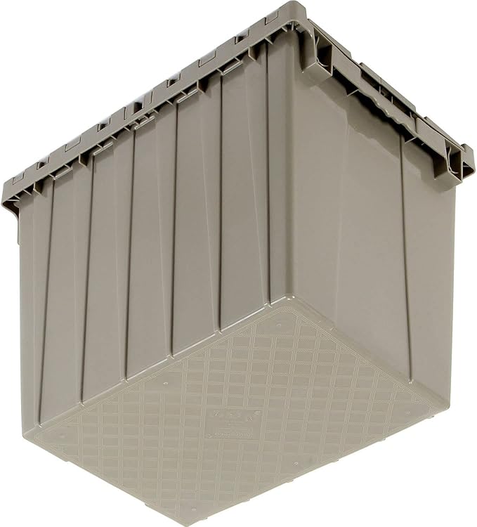 Global Industrial Distribution Container With Hinged Lid 21-7/8x15-1/4x17-1/4 Gray