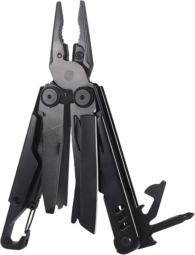Multi Tool 14-in-1 Full-Size Lightweight EDC Multi-Purpose Pliers Household Screwdriver Camping Outdoor Gear Nylon Bag Tools Gifts for Guys Gifts for Hunters Men who have Everything (Black)
