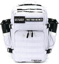 WOLFpak 35L Tactical Gym Backpack (Polar White) Durable 1000D Waterproof Oxford Material with MOLLE Webbing Laptop Pocket &amp Dual Cup Holders Durable Fitness/Travel/Military Daypack