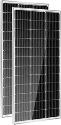 HQST 2pcs 100W 12V Monocrystalline Solar Panel Up to 25% High Efficiency Module Waterproof for RVs Motorhomes Cabins Marine Boat and Any Other Off Grid Applications-Upgrade Version