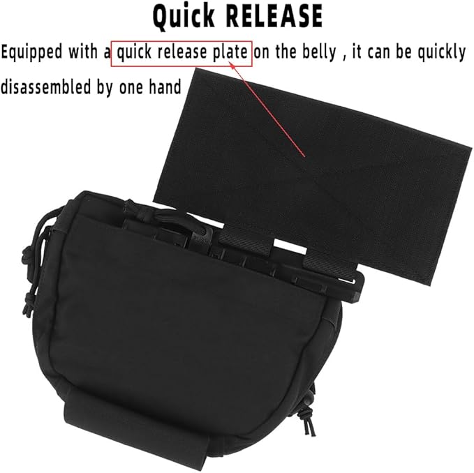 Tactical Vest Sub Abdominal Pouch Dump Drop Pouch Hunting Vest Fanny Pack Quick Release Airsoft Vest Expansion Gear