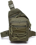 Tactical Shoulder Sling Bag Outdoor Military Small Crossbody Chest Pack Sling Daypack for Men Traveling Trekking Camping Fishing (Military Green)