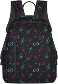 gothic trippy purple sun moon magic alchemical cosmic witch witchy Backpack Lightweight Backpack for College Travel Work for Men and Women