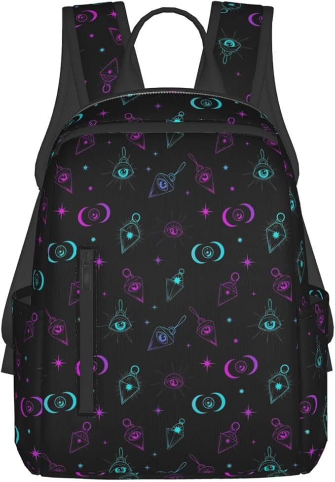 gothic trippy purple sun moon magic alchemical cosmic witch witchy Backpack Lightweight Backpack for College Travel Work for Men and Women