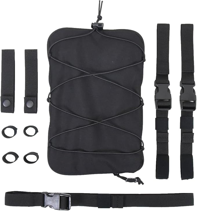 Tactical Leg Backpack MOLLE Multi-purpose Expandable Mask Storage Bag Pouch for Airsoft Sport Hiking Camping(Black)