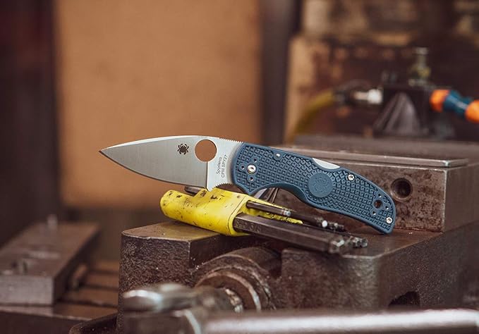 Spyderco Native 5 Knife with 2.95 CPM SPY27 High-Performance Steel Blade and Cobalt-Blue Lightweight FRN Handle - PlainEdge - C41PCBL5