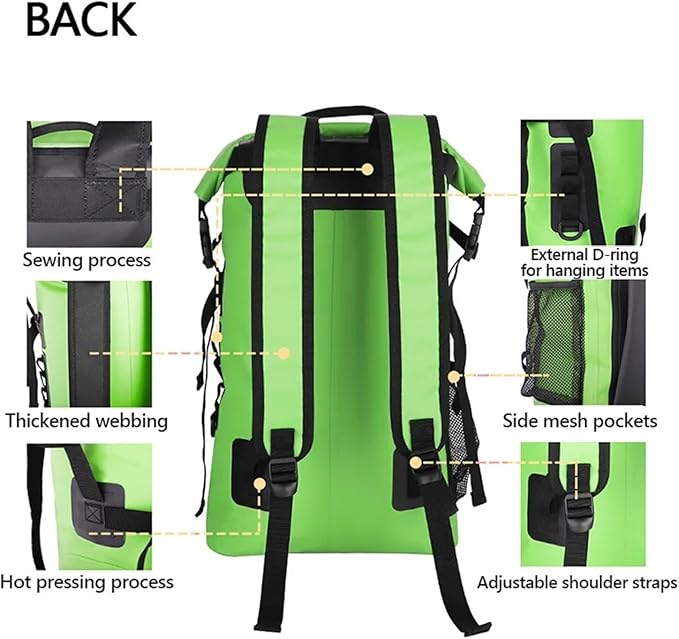 30L Waterproof Dry Bag Backpack For Camping Drifting Hiking Swimming Rafting Kayaking River Trekking Outdoor Floating Bags(Black)