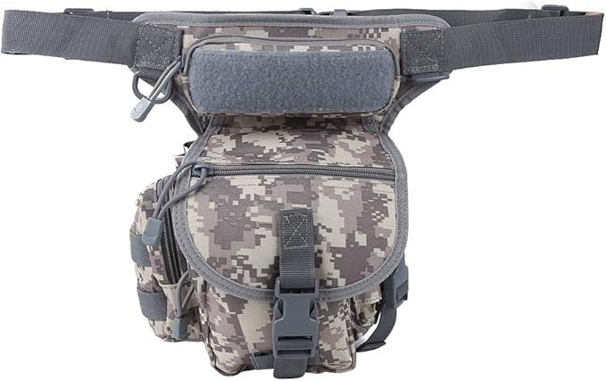 Weatherproof Reporter Pouch Leg Bag | 900D Oxford Cloth Drop Leg Bag for Photography/Travel/Outdoor | Tear &amp Sturdy with Quick Access Pockets (ACU (spot) One Size)