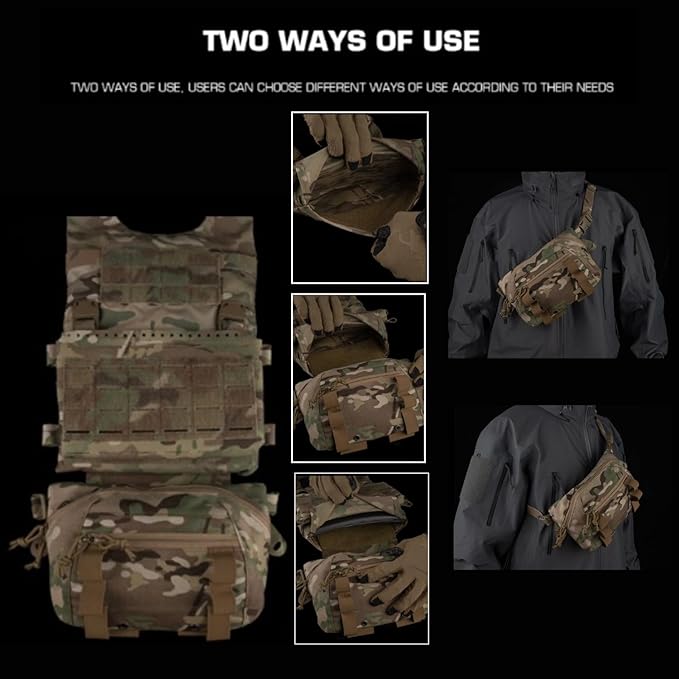 Tactical Drop Pouch Fanny PackUtility EDC Large Multi-Purpose Waist Bags for Tactial Vest Chest Rig