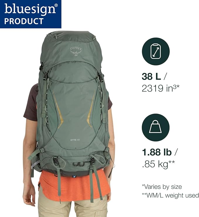 Osprey Kyte 38L Women's Backpacking Backpack - Hiking &amp Camping Bag with Waterproof Raincover Barley Brown X-Small/Small