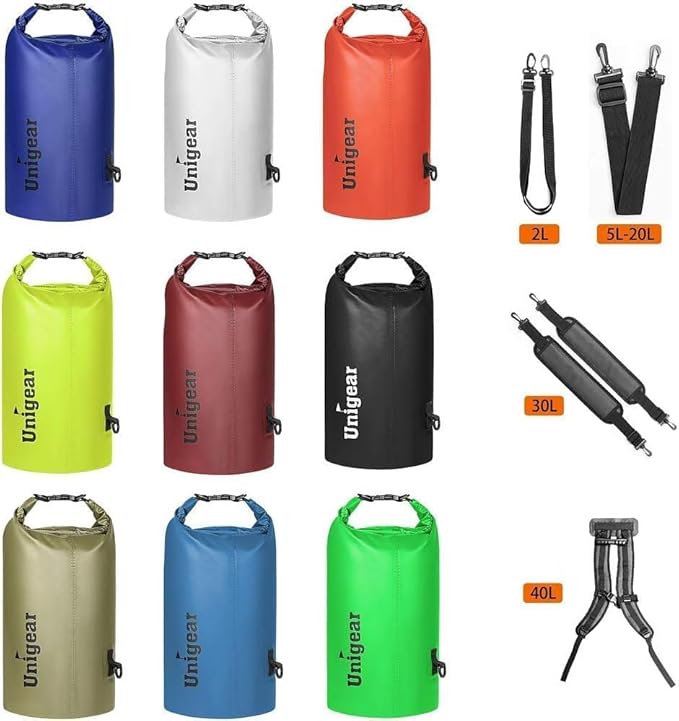 Unigear Dry Bag Waterproof Floating and Lightweight Bags for Kayaking Boating Fishing Swimming and Camping with Waterproof Phone Case