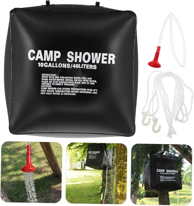 Happyyami Solar Shower Bag Solar Heating Bag for Outdoor Camping Durable Material Heats Water Hours for Warm Showers Anywhere