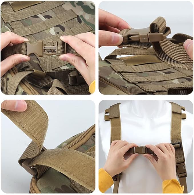 Tactical Expandable Hydration Backpack MOLLE Multi-purposed Airsoft Utility Bag for Travelling Hiking Hunting