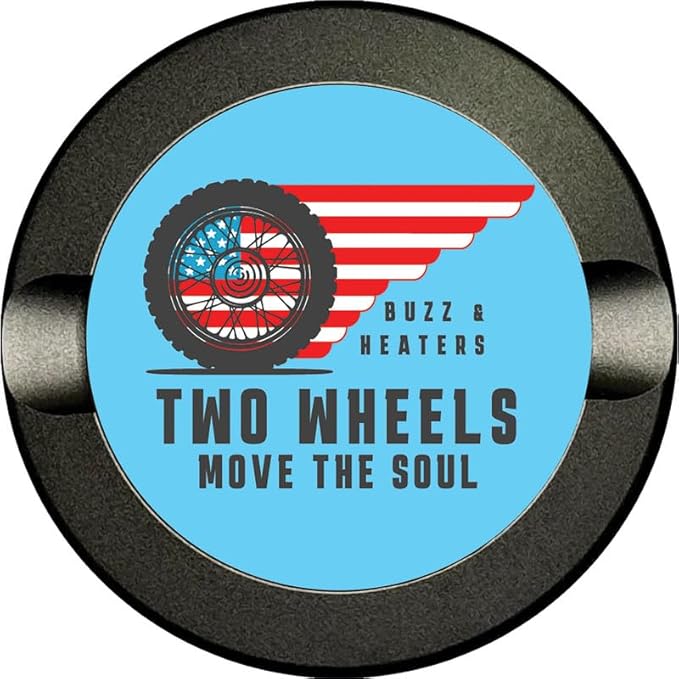 Buzz &amp Heaters Metal Container for Zyn | Metal Holder for Zyn |Metal Can for Zyn | Metal Container for Zyn Holder | Metal Pouch Cans for Zyn | Americana Gifts for Zyn| Two Wheels