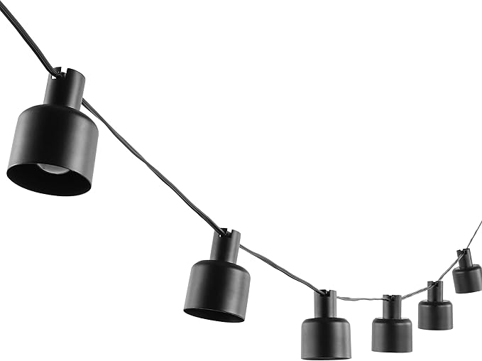 SAFAVIEH Lighting Collection Adaner Black 10-Foot LED Outdoor String Lights