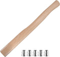 Wooden Hatchet Handle Replacement Set 50cm Oak Wood Handle 5 Metal Wedges for Woodworking
