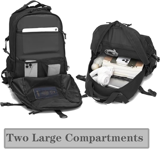 Military Tactical Backpack For Men Laser-Cut Molle Daypack 3 Day for HikingWorkingTravel (black)