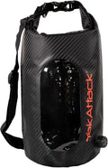 YakAttack 5L Roll-Top Drybag with Air Valve - Black Carbon | Waterproof Marine Dry Bag for Kayaking Boating &amp Paddleboarding | Heavy Duty Small Drybag for Gear Protection | Compact Kayak Storage