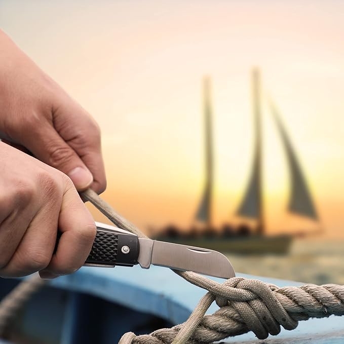 DULEES Marlin Spike Rigging Knife Multi-Function Sailing Knife Sailor Knife Suitable for Camping Boating Fishing or Sailing Gear Boat Knife Knotters Tools