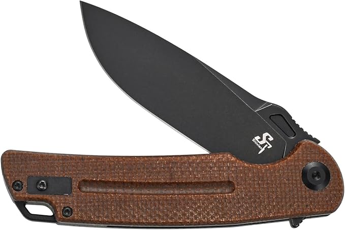 Sitivien ST137 Folding KnifeD2 Satin BladeMicarta Handle EDC Tool Knife for Outdoor Hiking Camping Fishing(Brown)