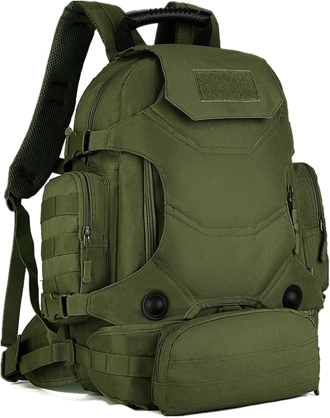 UNISTRENGH 40 Litre Tactical Backpack Multifunctional Trekking Rucksacks Outdoor Daypack Duffle Bag Urban Backpacking (Military Green)