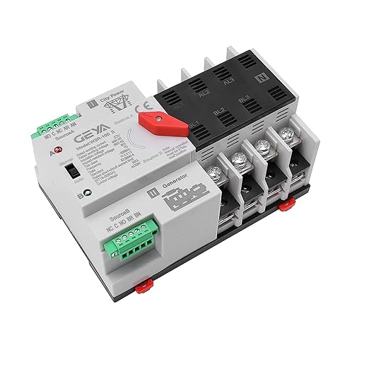 Mini ATS Automatic Transfer Switch Controller Electrical Type ATS Max 63A 4POLE 220V Din Rail Mounted(4P 63A AC220V)