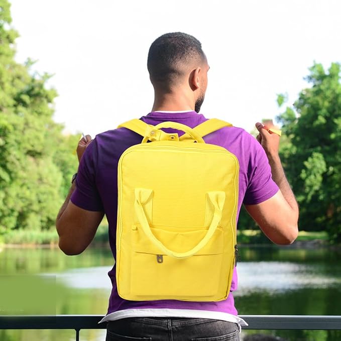NUOBESTY Seat Backpack for Airplanes Waterproof Oxford Cloth Travel Backpack 40x30x15cm Lightweight Cabin Bag for Men and Women Hiking and Document Carrying Yellow