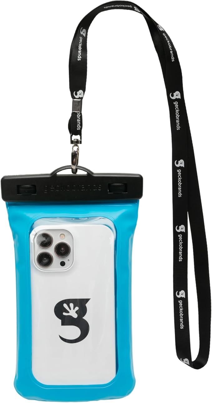 geckobrands Float Phone Dry Bag - Waterproof &amp Floating Phone Pouch – Fits Most iPhone and Samsung Galaxy Models