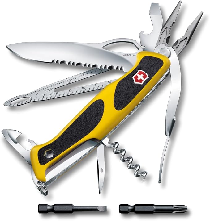 Victorinox Ranger Boatsman MW Grip 22 Function and 2 Component Grip Swiss Army Pocket Knife Yellow/Black