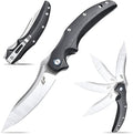 Eafengrow EF951 Folding KnifeD2 Blade and G10 Handle with Liner Lock Ball Bearing Pocket Knife EDC Tool for Outdoor Camping Survival(Black)