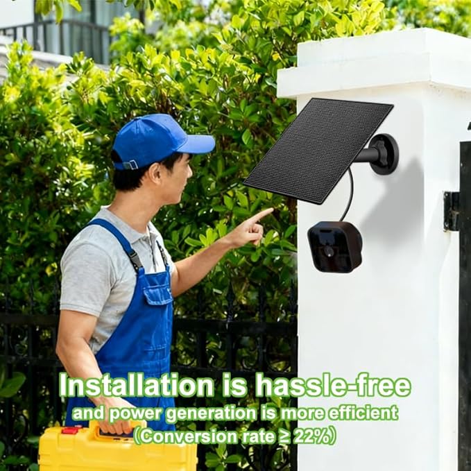 B-Link Camera Solar Panel Compatible with B-Link Out Door 4(4th Gen) B-Link Outdoor(3rd Gen) XT3 B-Link XT2/XT Camera B-Link Outdoor Camera Build-in 2000mAh Rechargeable Battery (1Pack)