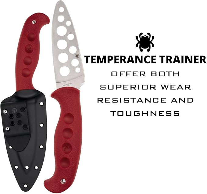 Spyderco Temperance Trainer Fixed Blade Knife with 4.4 420J2 Steel Blade and FRN Handle - EDC Knife for Men and Women Perfect for Hunting Tactical Camping Survival Hiking - PlainEdge - FB05TRD