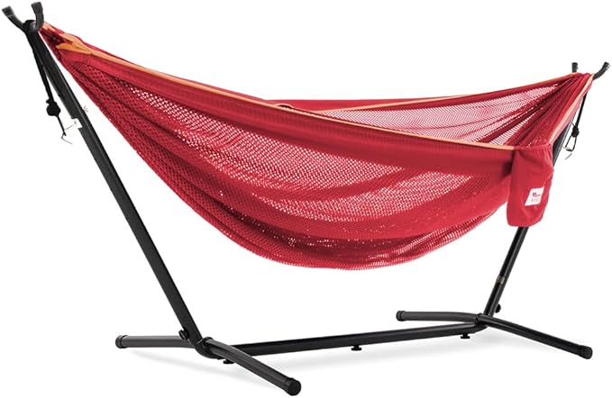 Vivere C9MESH-46 Hammock with Stand Peach and Punch
