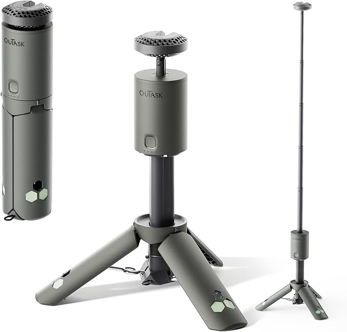 Outask Camping Light Telescopic Collapsible Magnetic Camping Lantern with 12000mAh Battery Telescoping IPX6/IPX7 Waterproof Flashlights Camping Lamp for Emergency Camping Hiking (Military Green)