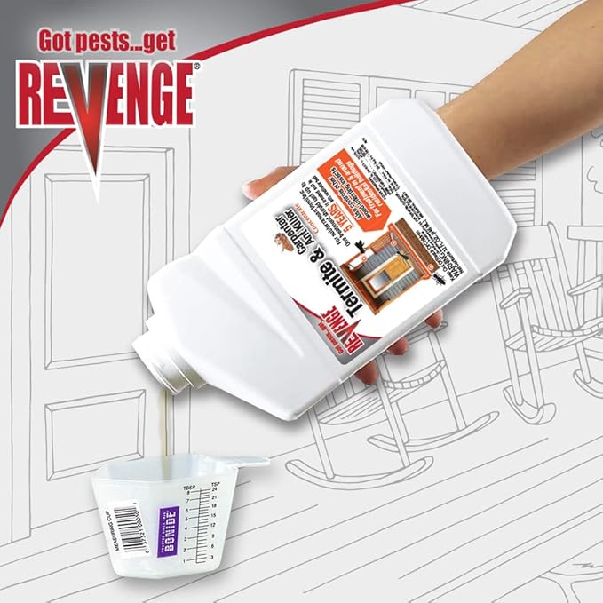 Revenge Termite &amp Carpenter Ant Killer 32 oz Concentrate Long Lasting 5 Year Protection Outdoor Perimeter Treatment