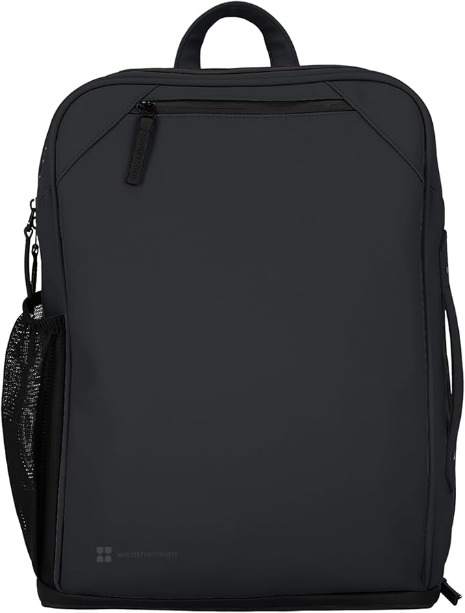 Weatherman Venture Dry Pack - Waterproof Hiking Bag &amp Travel Backpack - Dry Backpack with Umbrella Compartment Laptop Sleeve and Smart Storage - Durable Water-Resistant Outdoor Gear - (Black)