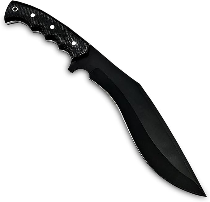 Poshland Handmade Kukri Knife with D2 Steel Blade Durable G10 Handle Premium Leather Sheath Ideal for Carving Hunting Outdoor Use and Gift for Adults