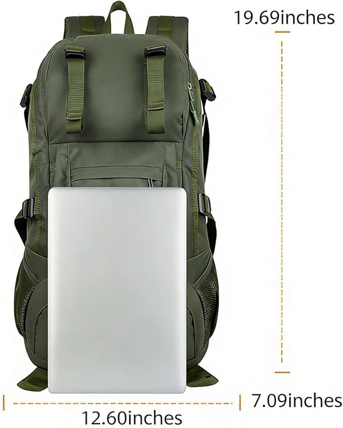 LINGYUE 45L Hiking Backpack Bagpack Waterpoof Outdoor Travel Daypack With 14 Laptop Compartment For Camping Trekking Climbing(Black)