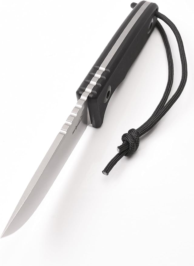 SCHNITZEL TRI - Outdoor Knife with Kydex Sheath and Dangler Carrying System – Bushcraft-Knife Outdoor Leisure Adult (Black)