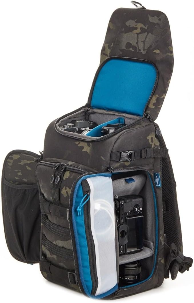 Tenba Axis v2 18L LT Camera Backpack for DSLR and Mirrorless cameras and lenses plus a 14-inch laptop – MultiCam Black (637-767)