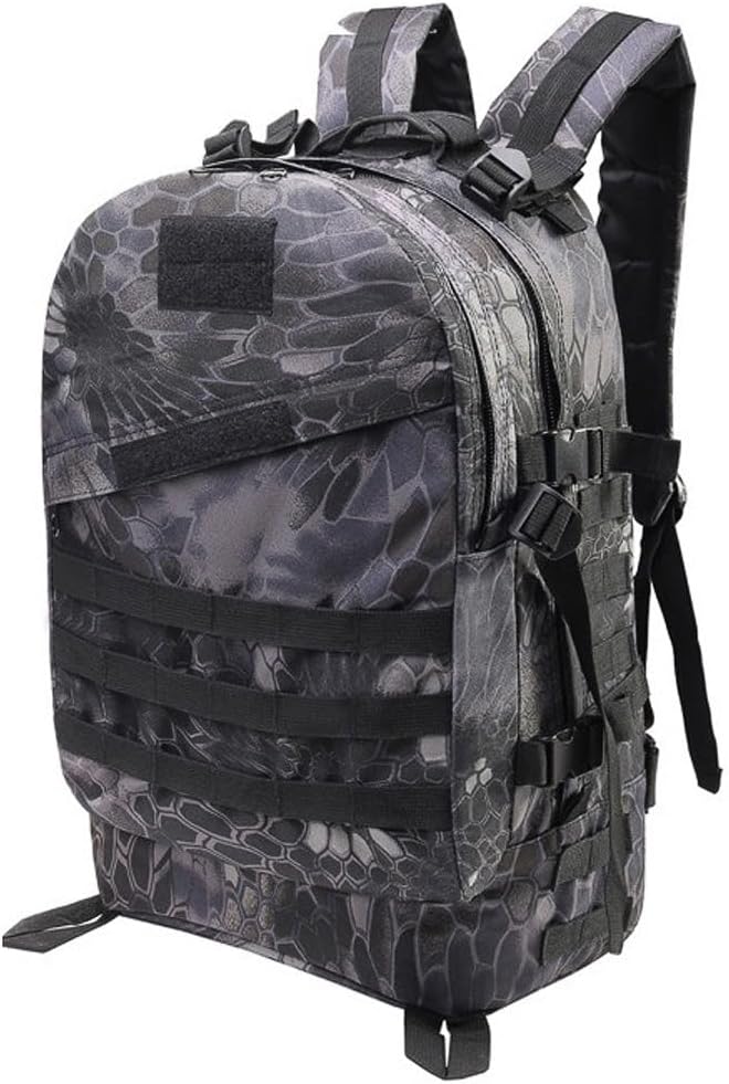Military Tactical Backpack for Men and Women 3D Assault Pack Bag Rucksack with Molle System Hiking Pack (Python Pattern Black)