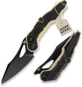 Hightron SPECTRON M390 Fidget Pocket Knife military survival folding front flipper 3.05 Blade with Black&ampKhaki Nylon Fiber Handle EDC gift