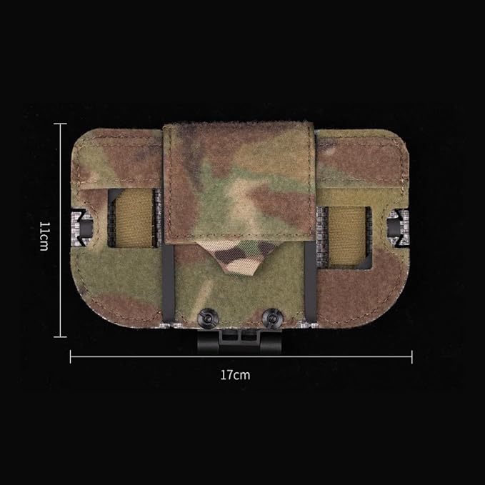 Let Me Be Airsoft Plate Carrier Molle Phone Carrier Outdoor Lightweight Navigation BoardWide Angle Foldable Phone Holder Chest Rig Hovering Mount Tactical Vest Accessory (Wolf Gray)