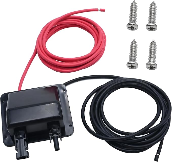 VIKKSAER Solar Cable Entry Gland Box 10FT 10AWG Soft Solar Extension Cable and Connector UV Resistance Dual Cable Entry Gland Housing on RVs Caravans Boats Campers (Black(10FT))