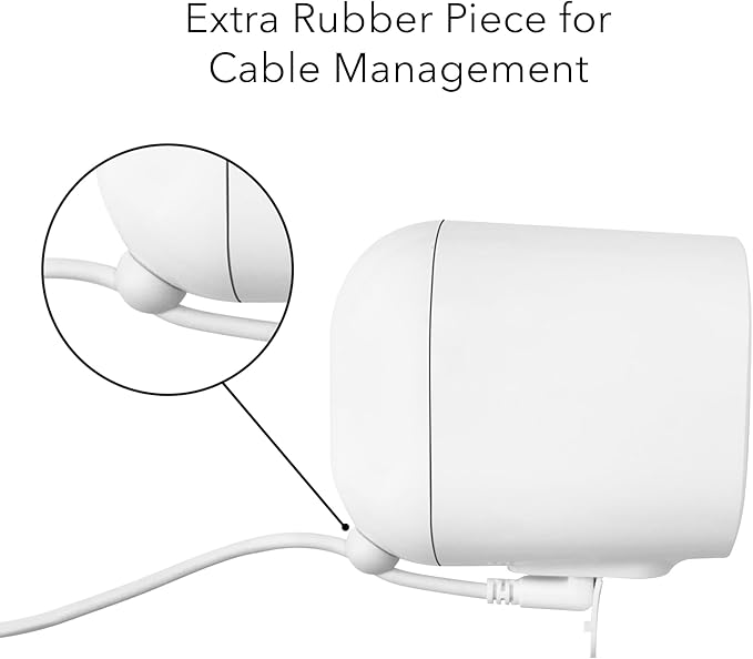 Wasserstein Solar Panel Compatible with Arlo Essential 2K Outdoor Security Camera (2nd Gen) / XL (2nd Gen) &amp Essential Spotlight (Camera NOT Included) - (3-Pack White)