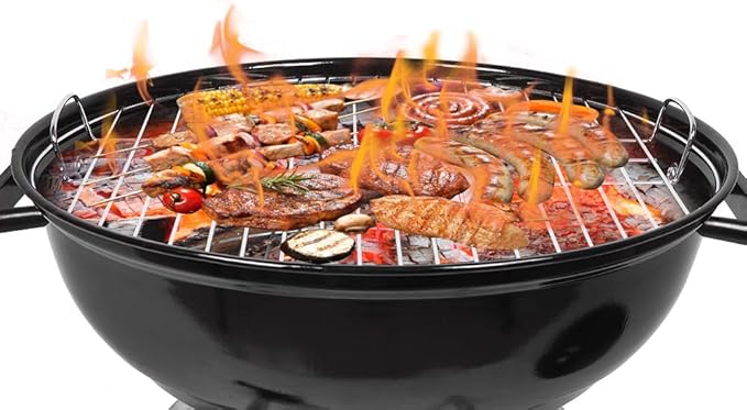 VINGLI 18 Inch Charcoal Grill Original Kettle Apple Charcoal Grilling Stove Large Oven for Outdoor Courtyard Picnic Roast Meat Home BBQ