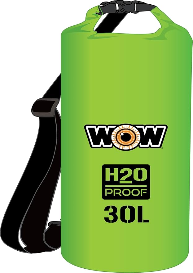WOW Sports H2O Proof Dry bag 100% Waterproof Functional Internal Phone Pocket 30 L Green