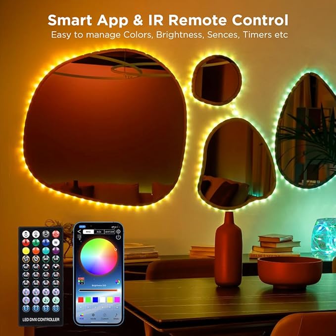 33ft Color Changing Christmas String Lights 100 LED Twinkle Fairy Lights String Waterproof with 200+ Scene Modes Smart App &amp Remote for Indoor Outdoor Christmas Tree Bedroom Patio Decor