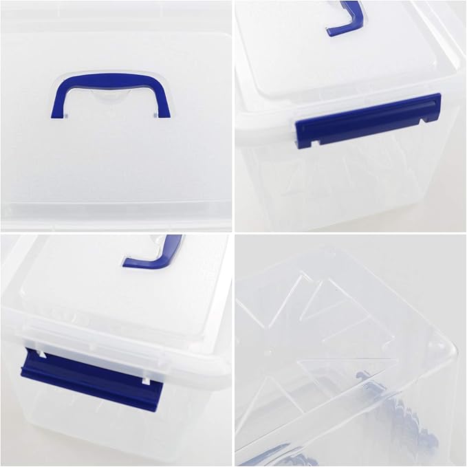 Wekioger Versatile Storage Organizer Plastic Bins with Lid 12 Quart Latching Box Set of 1